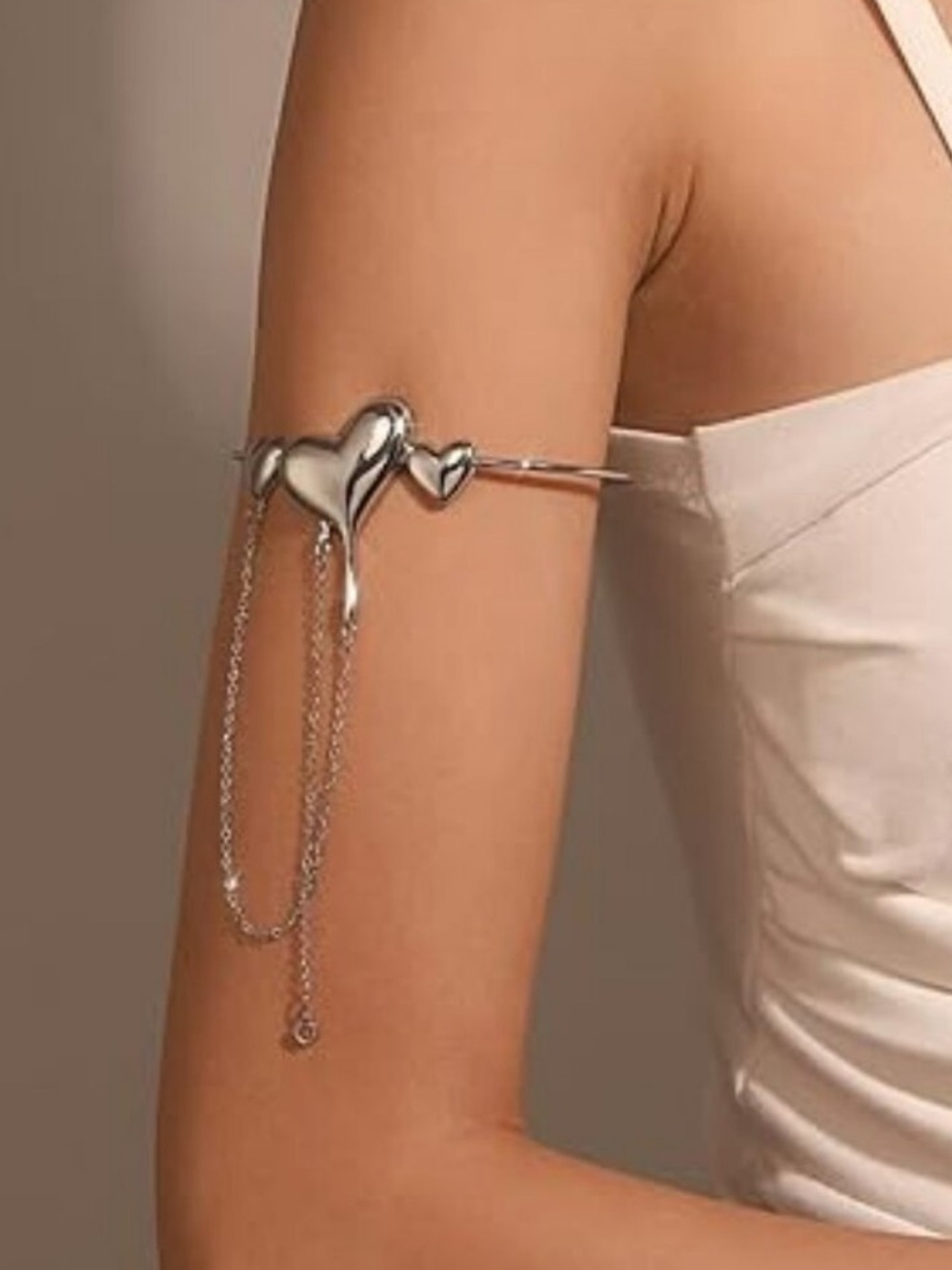 24k Gold Plated Silver Hearts Arm Bracelet‎ Cuff Arm Bangle Jewelry new